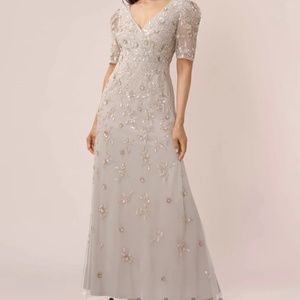 Adrianna Papell hand beaded long gown